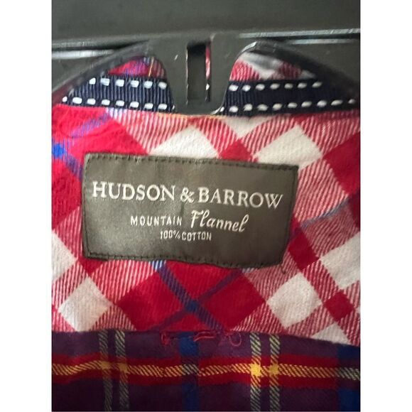 NWT Hudson & Barrow Mens Mountain Flannel Plaid Button Up Shirt Size L - Picture 2 of 4